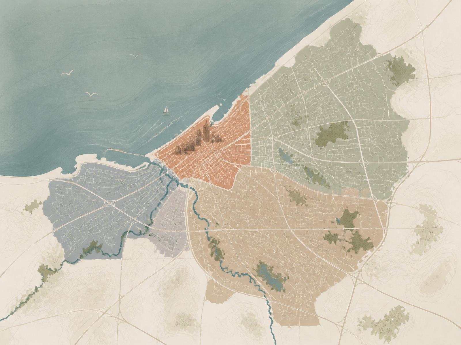Illustrated regional map of the Greater Cleveland service area