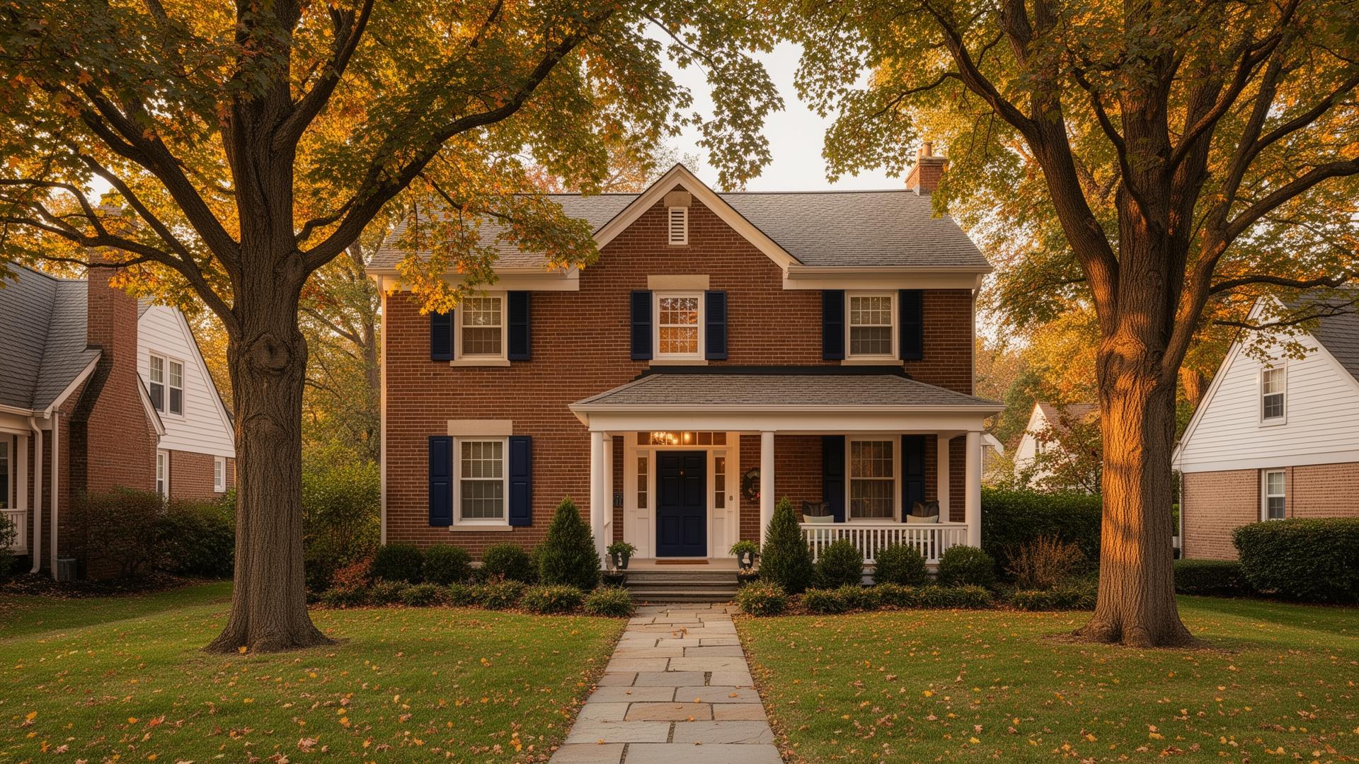 Traditional brick colonial home in a Greater Cleveland suburb
